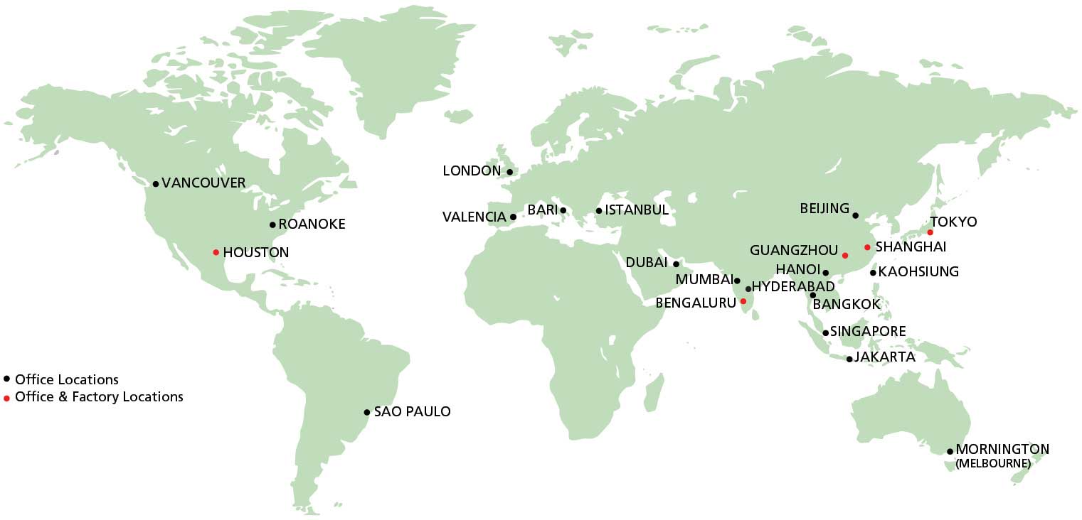 Map of TMEIC locations