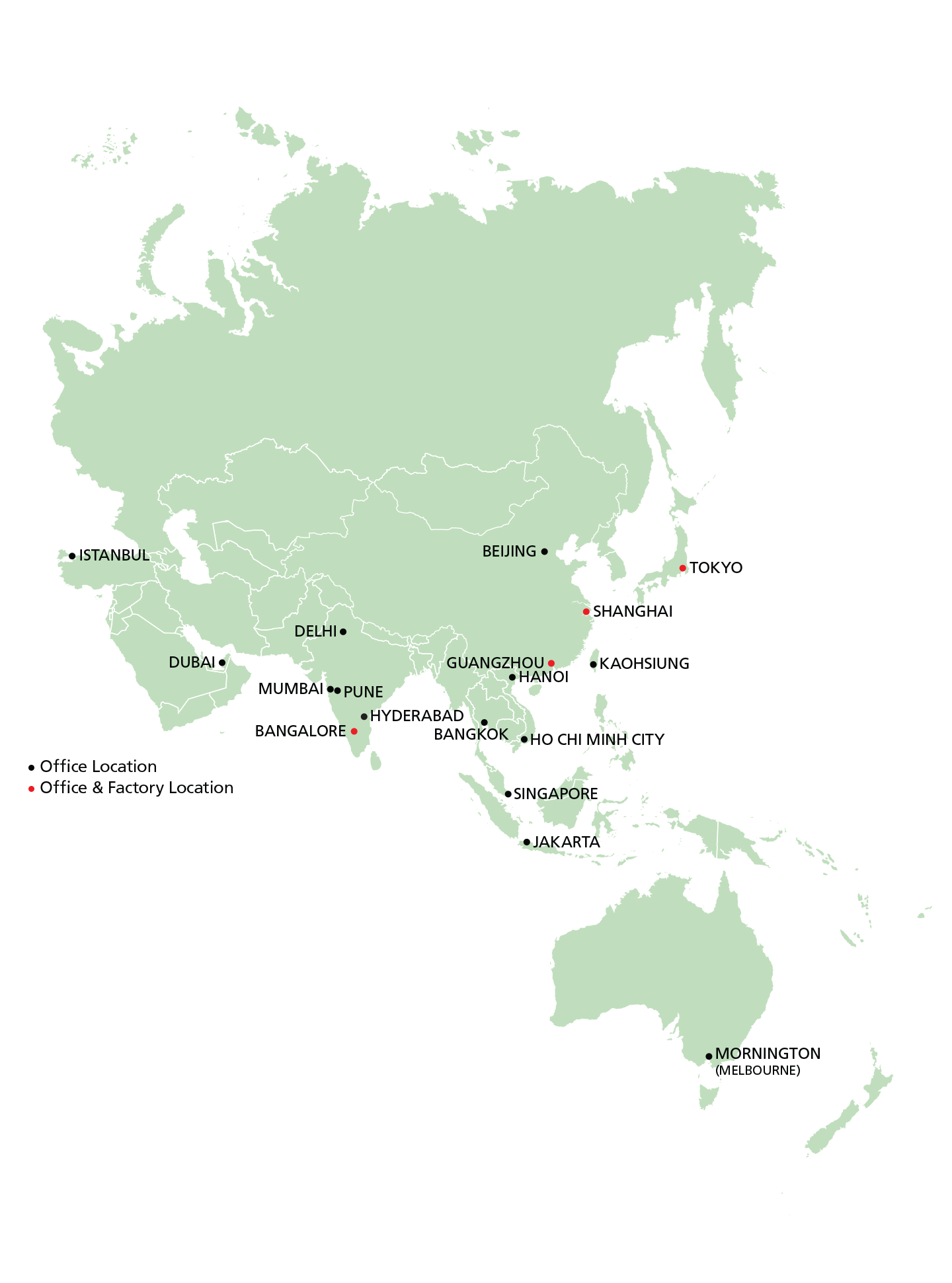 TMEIC locations in Asia and Australia